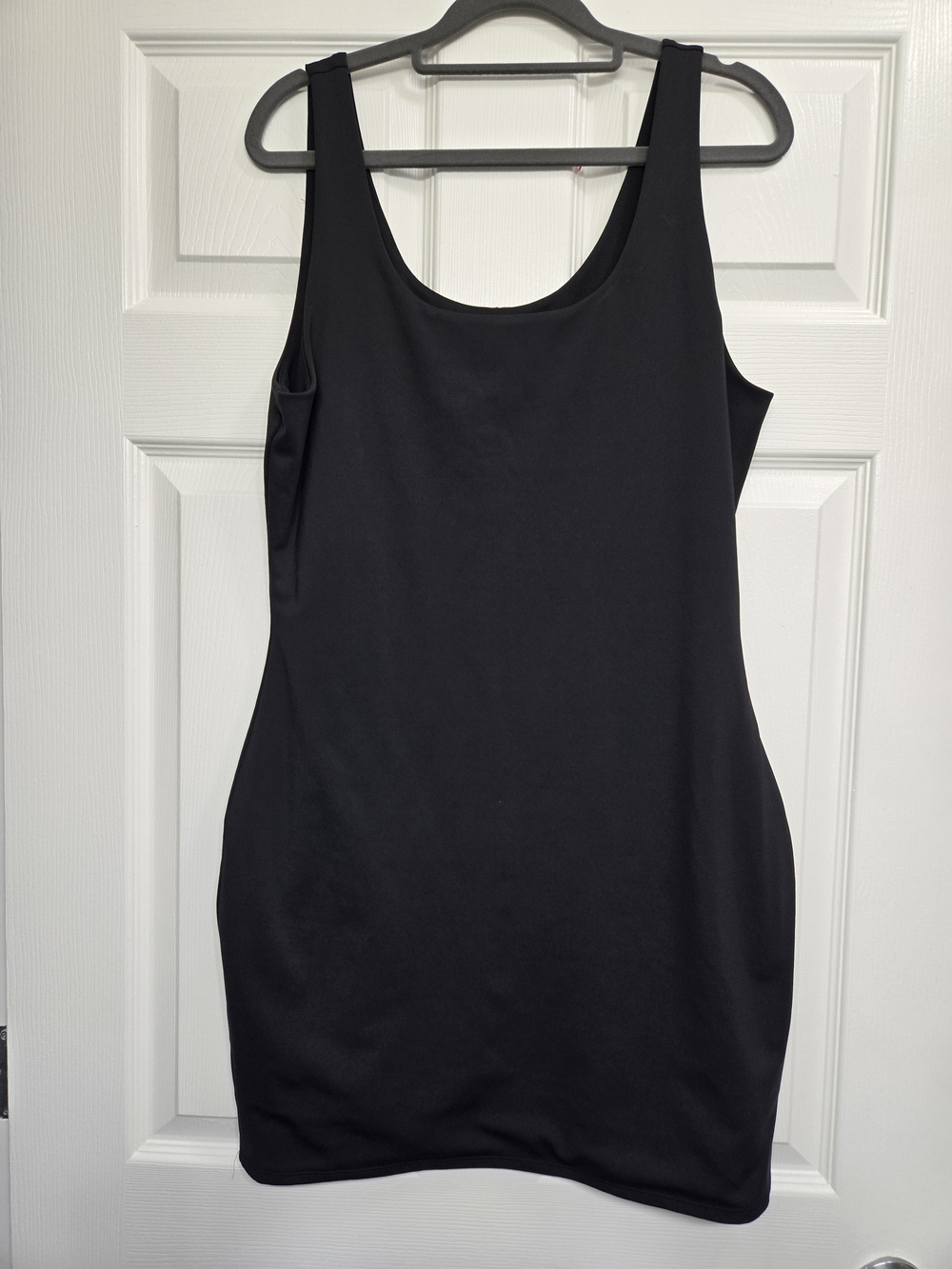 Express Black Body Contour Scoop Neck Mini Dress